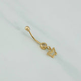 Butterfly Bezel Piercing 0.7 g / 3/4 in 18K Yellow Gold