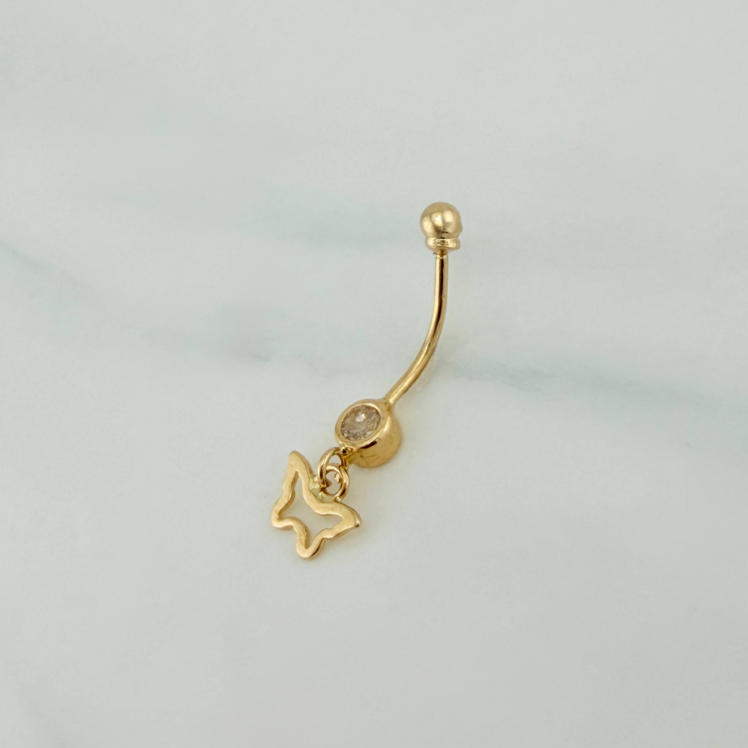 Butterfly Bezel Piercing 0.7 g / 3/4 in 18K Yellow Gold