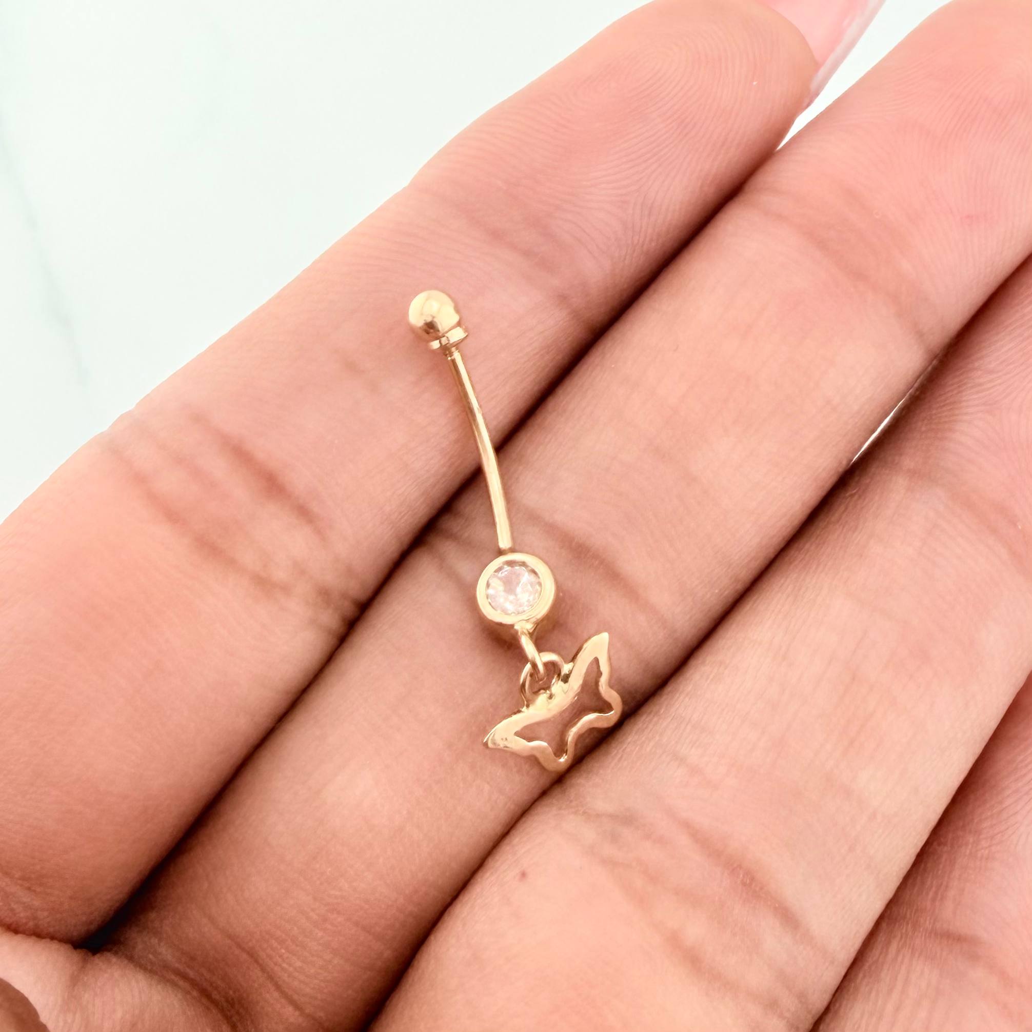 Butterfly Bezel Piercing 0.7 g / 3/4 in 18K Yellow Gold