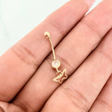 Butterfly Bezel Piercing 0.7 g / 3/4 in 18K Yellow Gold