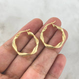 Hoop Earrings Beautiful 2.35gr / 2.3cm / Yellow Gold Dotted