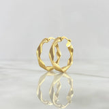 Hoop Earrings Beautiful 2.35gr / 2.3cm / Yellow Gold Dotted