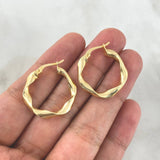 Hoop Earrings Beautiful 2.35gr / 2.3cm / Polished Yellow Gold