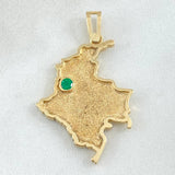 Dije Mapa Colombia Esmeralda 20pts 6gr / 3.7cm / Oro 18K ©