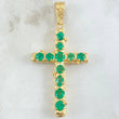 Pendant Cross Trunk Emeralds 2.1 Qts 7.4gr / 6cm / 2.4in / 18K Gold ©
