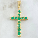 Pendant Cross Trunk Emeralds 2.1 Qts 7.4gr / 6cm / 2.4in / 18K Gold ©