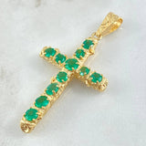 Pendant Cross Trunk Emeralds 2.1 Qts 7.4gr / 6cm / 2.4in / 18K Gold ©