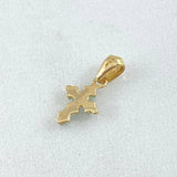 Pendant Dotted Cross Emeralds 12pts 0.5gr / 1.4cm / 0.6in / 18K Gold ©