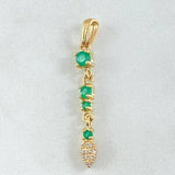 Dije Hoja Colgante Esmeraldas 41pts - Diamantes 10pts 2gr / 3.7cm / Oro 18K ©