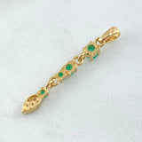 Dije Hoja Colgante Esmeraldas 41pts - Diamantes 10pts 2gr / 3.7cm / Oro 18K ©