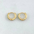 Hoop Earrings Emerald Track 16pts 1gr / 0.7cm / 18K Gold ©