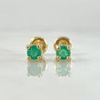 Stud Earrings Four-Prong Setting Emeralds 34pts 1.25gr / 18K Gold ©
