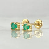 Stud Earrings Four-Prong Setting Emeralds 34pts 1.25gr / 18K Gold ©