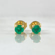 Stud Earrings Four-Claw Emerald Stones 20pts 1.3gr / 18K Gold ©