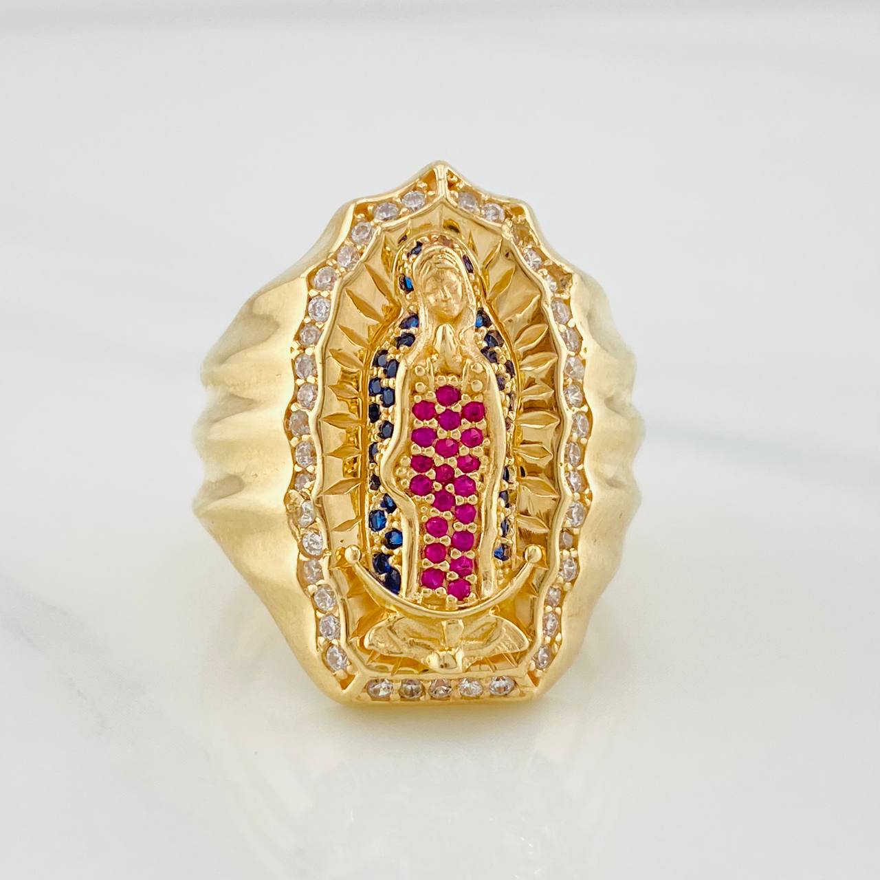Anillo Virgen De Guadalupe 12 g / T9 3/4 Oro Amarillo 18K