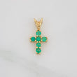 Pendant Cross Emeralds 0.10Pts 0.4 g / 1/2 in Yellow Gold 18K
