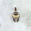Pendant Spartan Helmet 4.95gr / 3.5cm / Black Zircons Yellow Gold