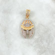 Pendant Spartan Helmet 4.8gr / 3.5cm / White Zircons Yellow Gold