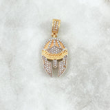 Pendant Spartan Helmet 5.1gr / 3.5cm / White Zircons Yellow Gold