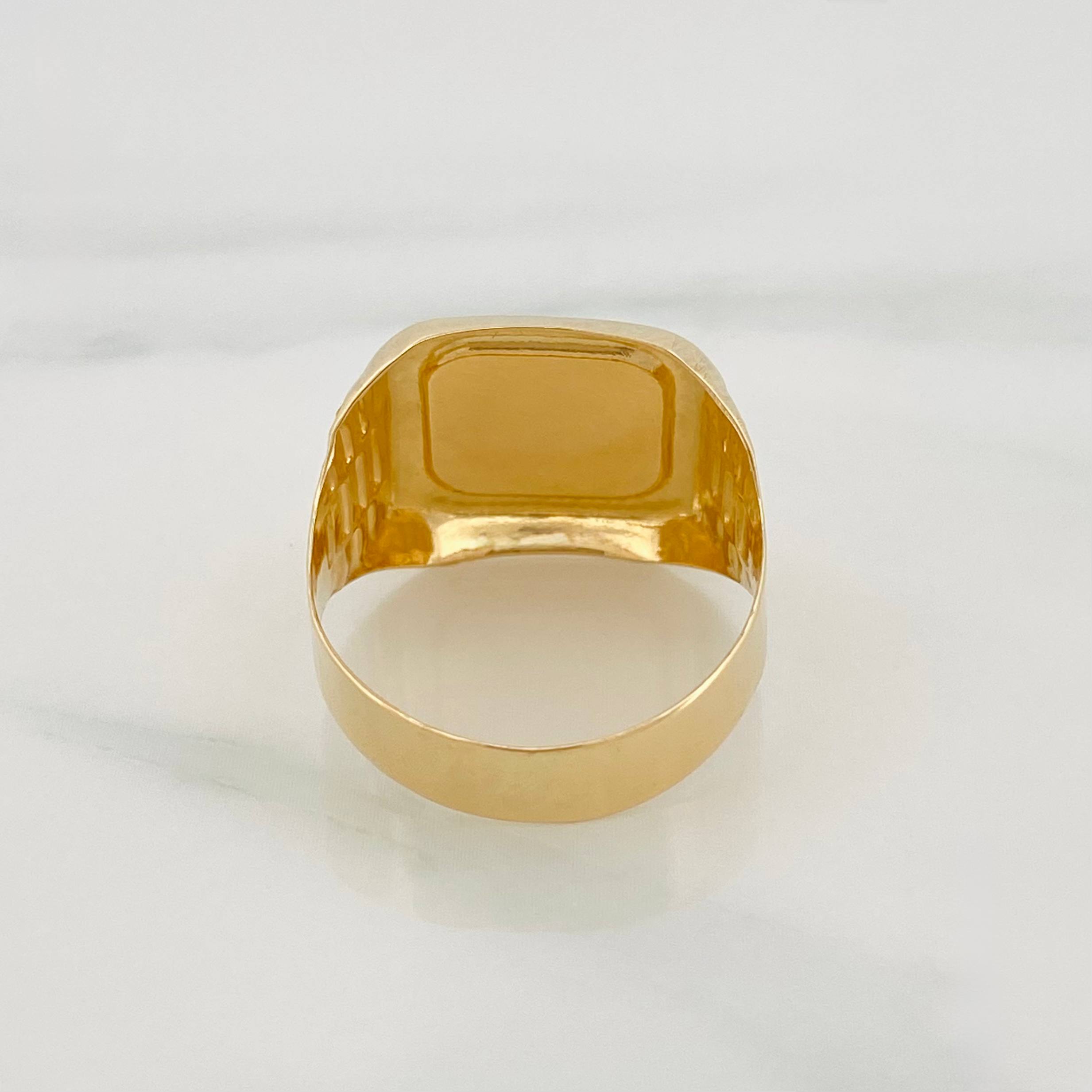 Anillo Sello Corona 3.45 g / T9 3/4 Oro Amarillo 18K