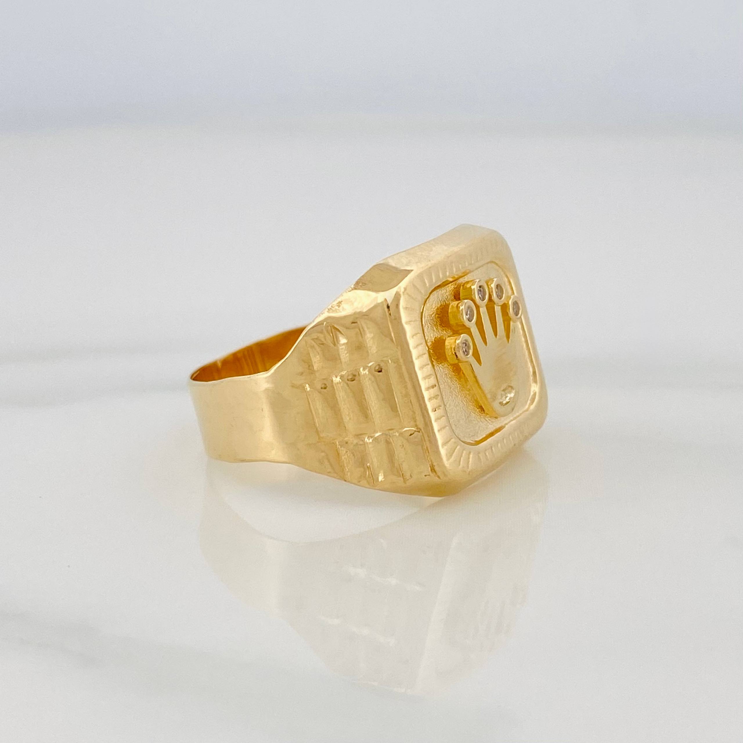 Anillo Sello Corona 3.55 g / T9 1/2 Oro Amarillo 18K