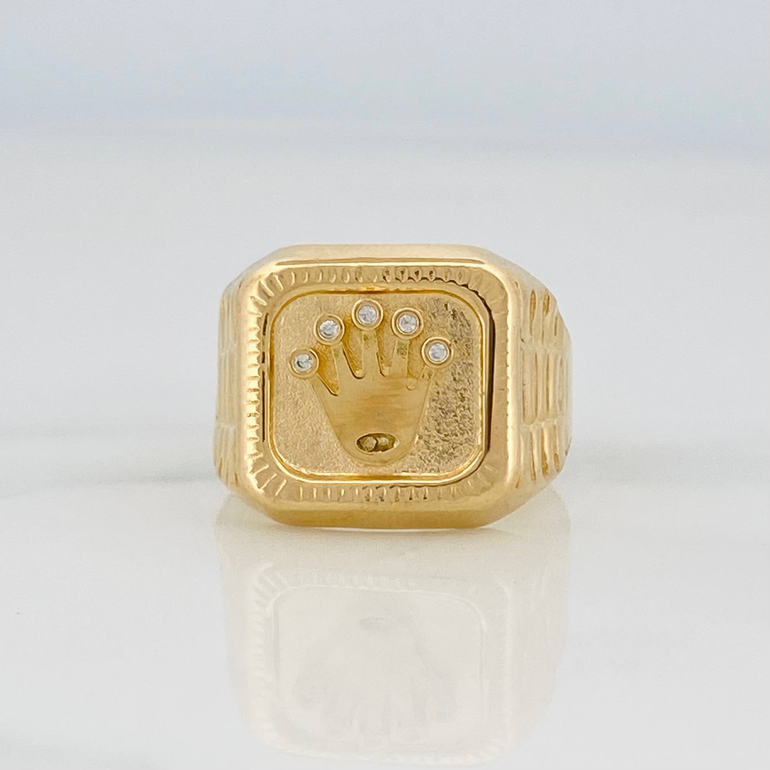 Anillo Sello Corona 3.55 g / T9 1/2 Oro Amarillo 18K