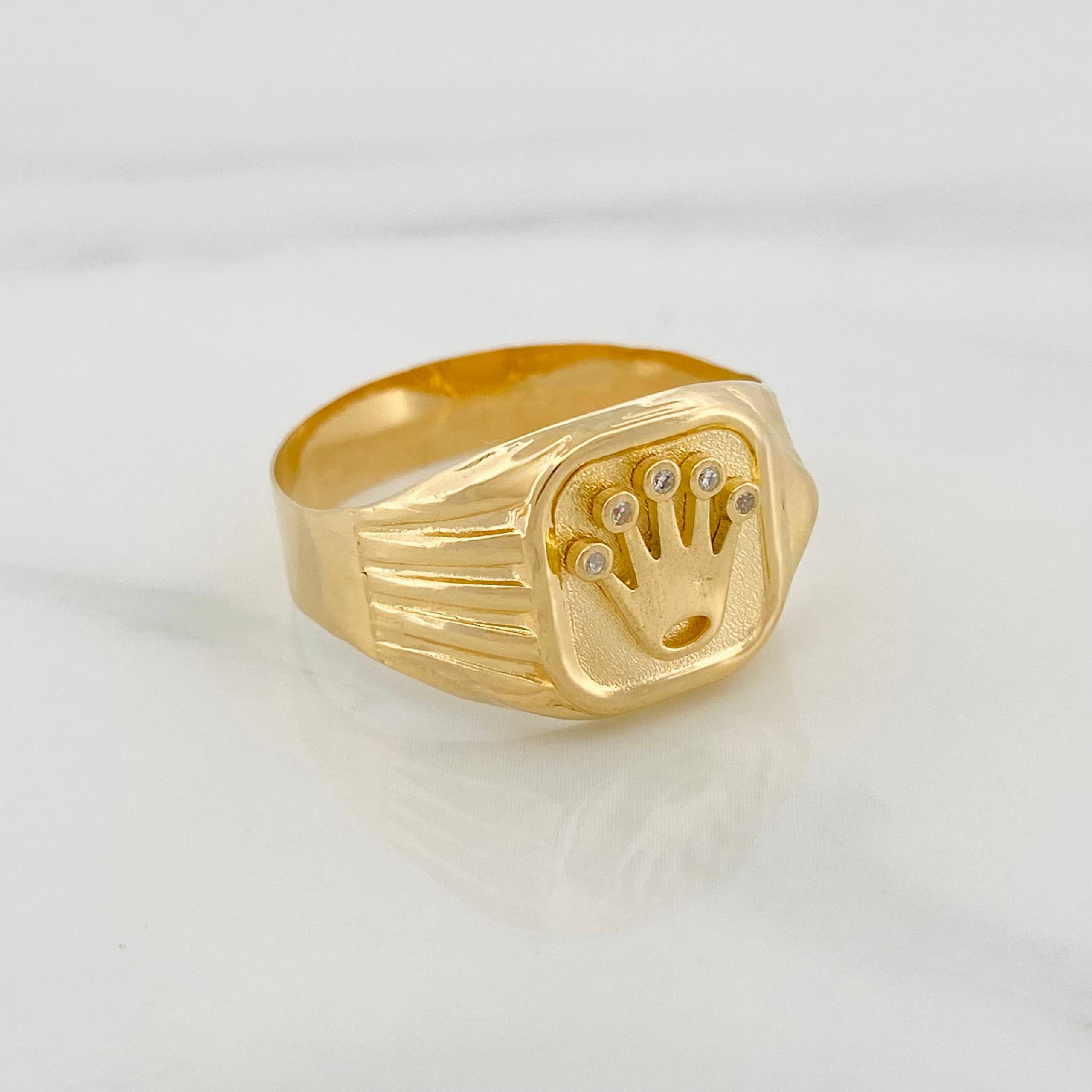 Crown Signet Ring 3.15 g / T12 Yellow Gold 18K