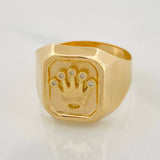 Crown Signet Ring 3.45 g / T9 1/4 Yellow Gold 18K