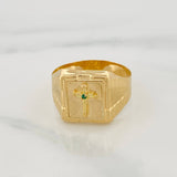 Anillo Sello Cruz 3.15 g / T10 1/2 Oro Amarillo 18K