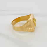 Anillo Sello Cruz 3.2 g / T10 1/4 Oro Amarillo 18K