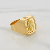 Virgin of Guadalupe Ring 3.45 g / Size 9 1/4 Yellow Gold 18K