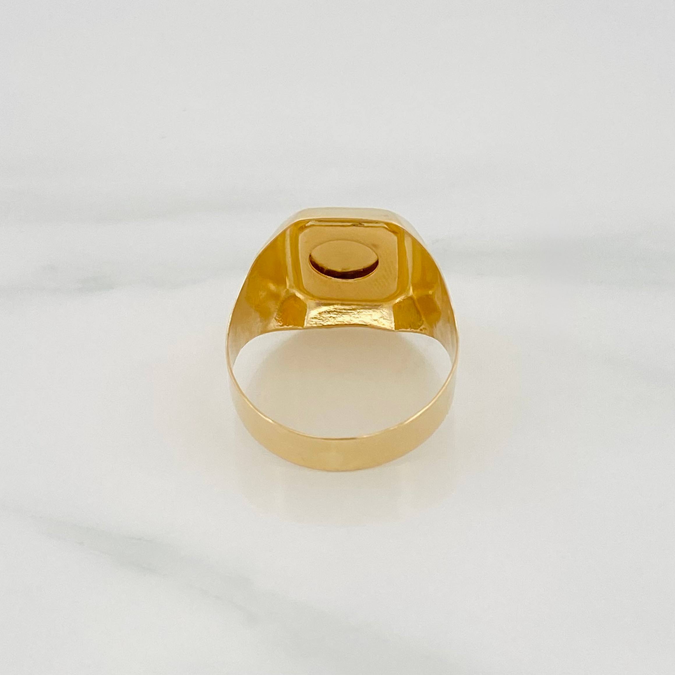 God Signet Ring 3.45 g / Size 8 3/4 Yellow Gold 18K