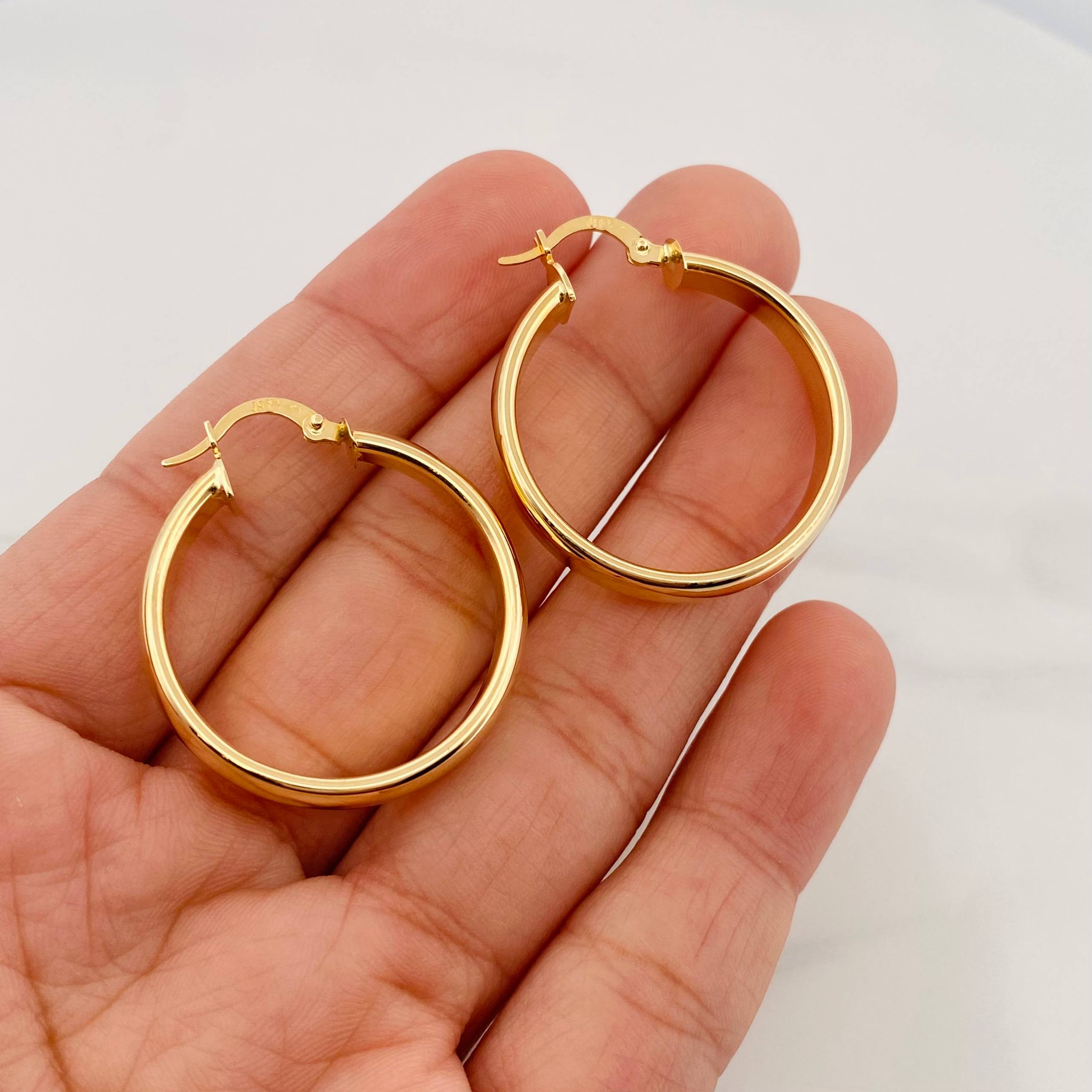 Candongas Gera 4.85 g / 1 1/4 in Oro Amarillo 18K