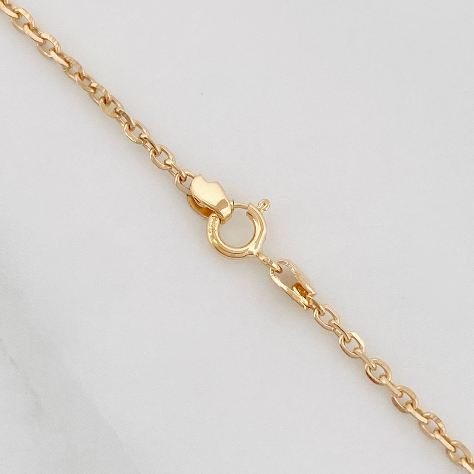 Cadena Aro Seguido Flor 4.4 g / 16 1/4 in / 1.55 mm Oro Amarillo 18K