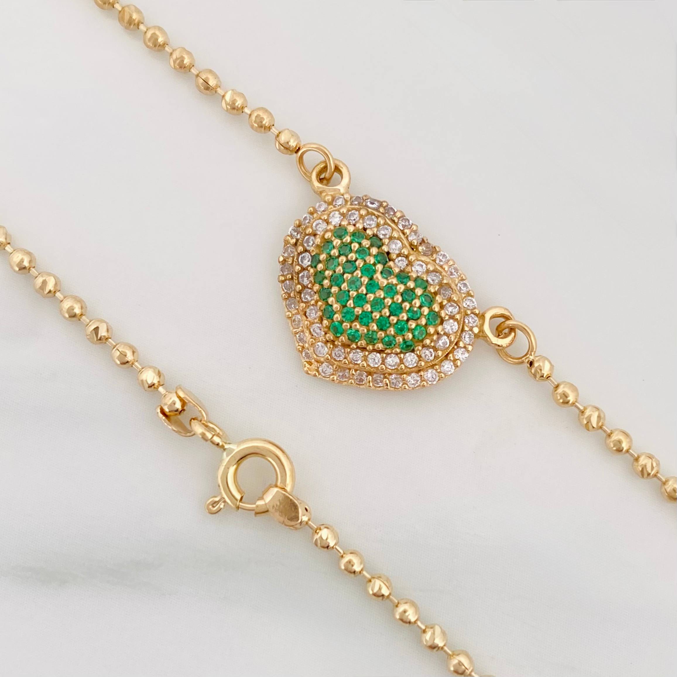 Cadena Militar Diamantada Corazon 7.35 g / 17 in / 1.7 mm Oro Amarillo 18K