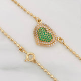 Cadena Militar Diamantada Corazon 7.35 g / 17 in / 1.7 mm Oro Amarillo 18K