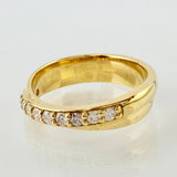 Anillo Argolla Curvas Sobre Puestas Diamantes 33pts 4.3gr / T5 1/4 / Oro Amarillo 18K ©