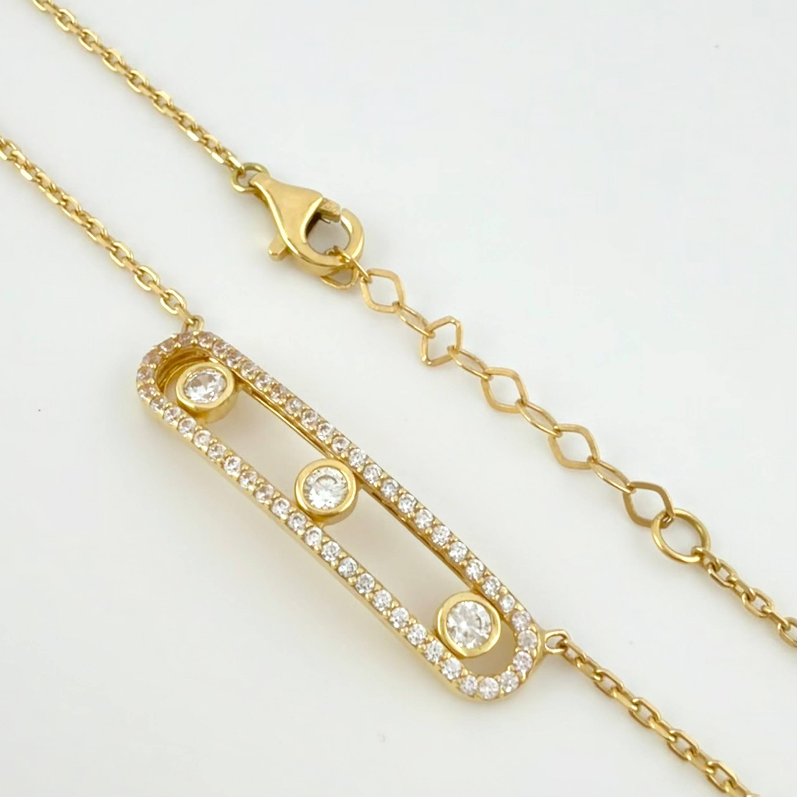 Cadena Cetro Triple Ensamblado 5.8gr / 18 3/4 in / 1mm Oro Amarillo +4 18K