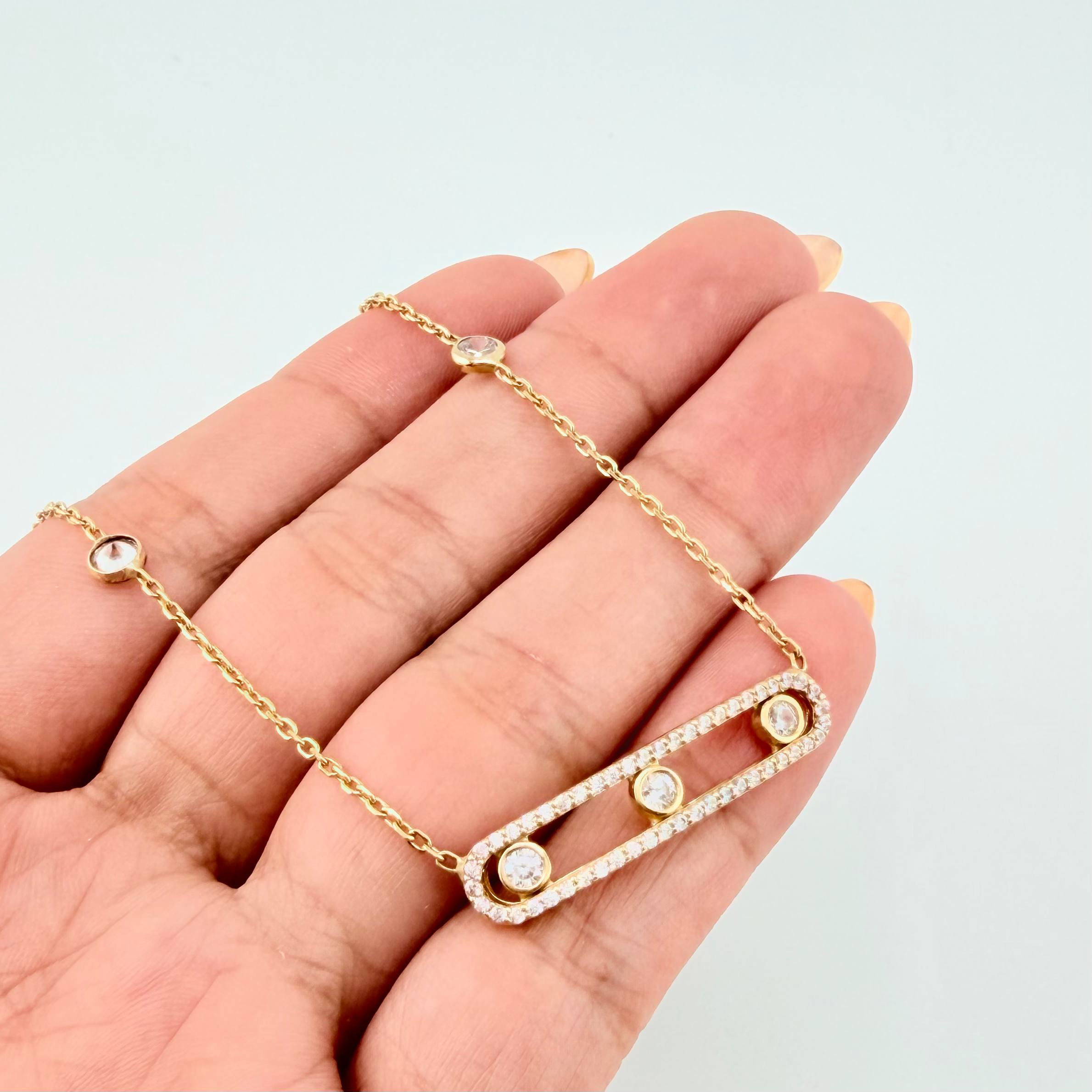 Cadena Cetro Triple Ensamblado 5.8gr / 18 3/4 in / 1mm Oro Amarillo +4 18K