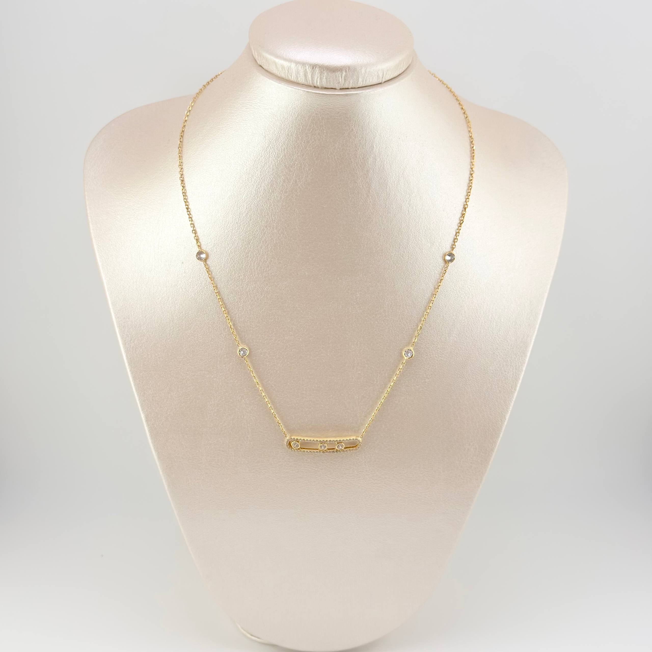 Cadena Cetro Triple Ensamblado 5.8gr / 18 3/4 in / 1mm Oro Amarillo +4 18K