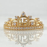 Crown Ring 15s 2.1gr / Size 7 1/4 / 18K Gold