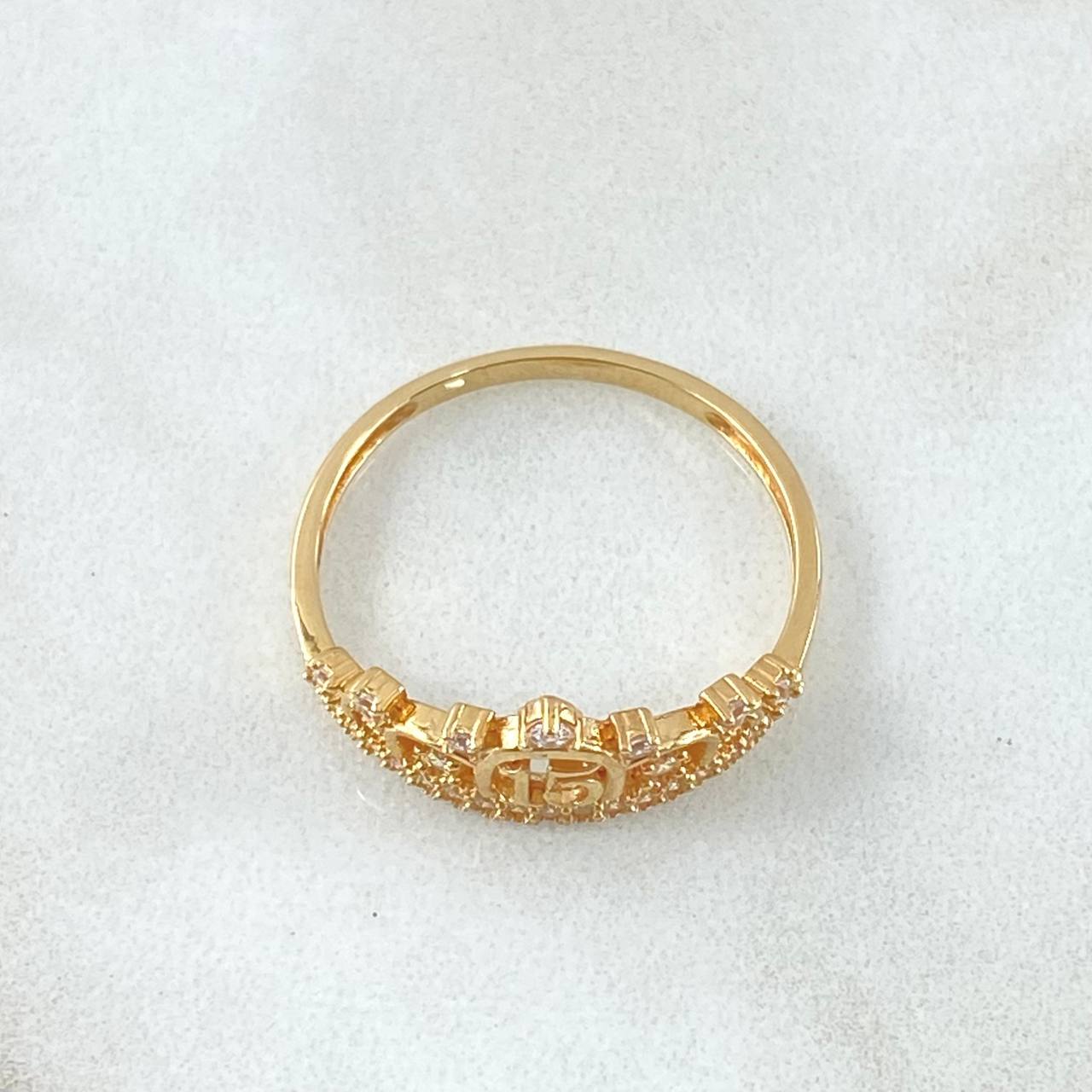 Crown Ring 15s 2gr / Size 6 1/4 / 18K Gold