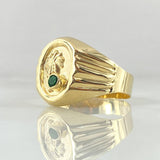 Oval Palm Tree Ring 2.6gr / Size 9 3/4 / 18K Gold