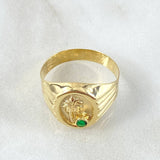 Oval Palm Tree Ring 2.6gr / Size 9 3/4 / 18K Gold