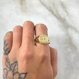 Rhombic Compass Ring 2.65gr / Size 11 3/4 / 18K Gold