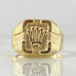 Cubicular Crown Ring 2.45gr / Size 9 3/4 / 18K Gold