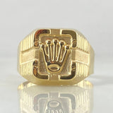 Cubicular Crown Ring 2.45gr / Size 9 3/4 / 18K Gold