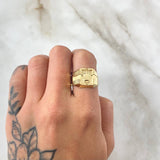 Cubicular Crown Ring 2.45gr / Size 9 3/4 / 18K Gold