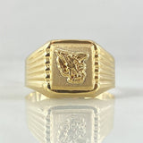 Anillo Rectangulo San Miguel Arcangel 1.75gr / T6 / Oro Amarillo 18K ©