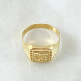 Anillo Rectangulo San Miguel Arcangel 1.75gr / T6 / Oro Amarillo 18K ©
